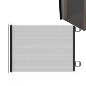 Barri&egrave;re r&eacute;tractable pour animaux de compagnie, extensible jusqu'&agrave; 150 cm de large, 80 cm de haut, barri&egrave;re en maille pour chien et chat pour escaliers, int&eacute;rieur, ext&eacute;rieur et couloir, noir (zhrnfm, neuf)