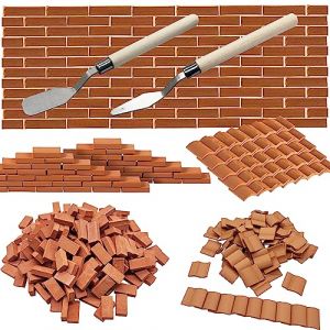 Woohome Tuiles Miniatures Mini Briques, Mini Briques Miniatures pour DIY Fairy Garden Dollhouse Decor, Accessoires Aménagement Paysager Miniature (Rouge 160) (CXiong, neuf)