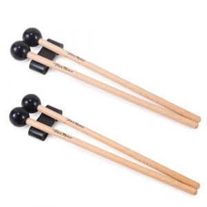 VixxNoxx 4 Pc Baguettes de Xylophone/Maillets de Tambour en Caoutchouc 9,45 in/24 cm avec 2 Pcs Porte Baguettes Mailletss de Glockenspiel Baguettes de Percussion en Bois (VIKI LYNN Direct, neuf)