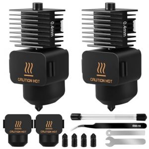 Lot de 2 têtes d'impression Hotend A1 Mini/A1 Hotend Pour extrudeuse à haute température - Buse en acier trempé de 0,4mm - Avec cache en silicone, aiguille de nettoyage, pince à épiler, etc pour Bambu (FASYUAN, neuf)