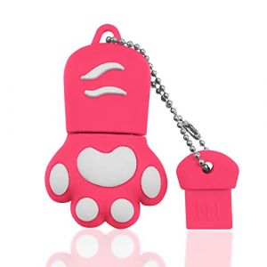 Cl&eacute; USB 128Go, Cle USB 2.0 Cartoon Flash Drive Lovely Pendrive 128Go Pattes de Chat M&eacute;moire Stick pour Cadeau, PC, Tablette Stockage de donn&eacute;es (Rose) (Starhai, neuf)