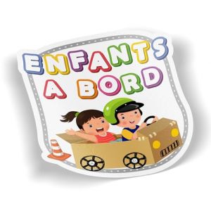 SC ® - Sticker/Autocollant - Enfants à bord - Bébé à bord - Fabrication Française (Modèle 4) (S-C, neuf)