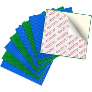 shineFinder Ensemble de 8 plaques Compatible avec Les Briques Lego, 25.5 * 25.5cm, Plaque de Base à décoller et à Coller pour Plateau de Table, Mur, boîte de Rangement (4 Vert + 4 Bleu) (ShunYi-EU, neuf)