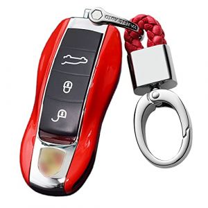 KUNIO Coque de clé Compatible avec Porsche 718 911 Carrera 918 Spyder Boxster 981 Cayenne 92A Cayman 981 pour Macan pour Panamera 970 Housse de Protection en ABS pour clé de Voiture Rouge (KUNIO, neuf)