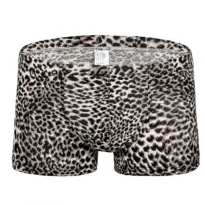 SamHeng Boxer pour Homme, Taille Basse, Sexy, imprimé léopard, sous-vêtement Respirant, Cadeau pour Petit ami, sous-vêtements Respirants Extensibles au Quotidien, Boxer Extensible pour Homme (QingPo, neuf)