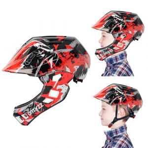 Casques de Vélo Enfants Casque Intégral Vélo VTT Garçon Fille Casque Enfant Velo Con Détachable Menton Protection pour Skateboarding Roller Skating (ONT Sport, neuf)