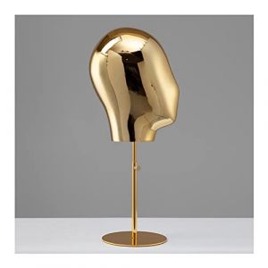 T&ecirc;te de Mannequin T&ecirc;te De Mannequin Femme en Fer Dor&eacute;, Chapeau, Lunettes, &Eacute;charpe, Lunettes, Perruque, Affichage, T&ecirc;te De Mannequin Femme, avec Support R&eacute;glable (Workshop 8, neuf)