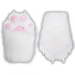 Comfy Furry Paws Combinaison en fausse fourrure avec pattes de loup, gants Therian Gear, gants de Therian mignons avec griffes, gants en fourrure de loup, pattes de renard, costume de cosplay en (Nexen Workshop, neuf)