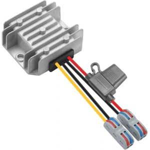 YABOANG Convertisseur de Tension régulé 9-32V à 12V, Convertisseur de Tension DC 12/24V à 12V 5A 60W, Convertisseur régulé avec fusible étanche et bornier, adapté aux véhicules, Lampes LED, etc. (YABOANG, neuf)