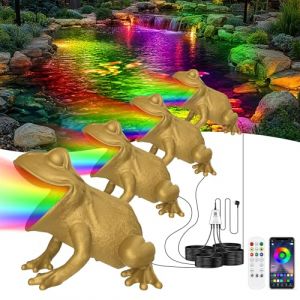 OSREE Éclairage Bassin Immergé avec Contrôle APP, 6W Spot pour Bassin IP68 Étanche, Eclairage Bassin Exterieur avec 12V Transformateur et Minuterie pour Étang Bassin Fontaine Jardin Aquatique, Set 4 (XLOM-EU, neuf)
