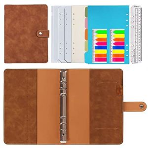 Carnet &agrave; Anneaux a5 Rechargeable,A5 Pointill&eacute; Recharge Papier,PU Cuir Carnet &agrave; Anneaux Rechargeable pour Travail de Voyage et Organisateur,Cadeau pour Filles, Gar&ccedil;ons（Brun A5） (Dreamlark, neuf)