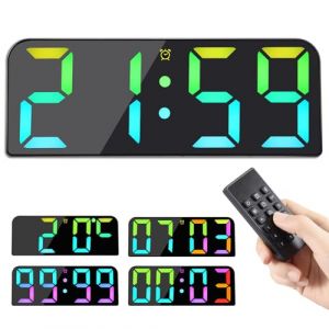 Koolertron Horloge Murale Num&eacute;rique LED avec T&eacute;l&eacute;commande Date et Temp&eacute;rature Rebours Horloge Digitale Murale pour Salon Cuisine Bureau Salle de Classe Gymnase (Couleur) (iTao_mall, neuf)