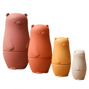 Uposao Lot de 4 poupées Russes en Silicone, Jouet de Poupées Gigognes Montessori Poupées Gigognes Silicone Dessin Animé Mignon Jouets Éducatifs pour Enfants, Jeux de Développement Intellectuel (Uposao, neuf)
