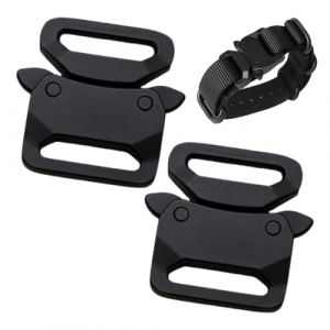 DOKRIN Boucles, paracorde Lot de 2 boucles en paracorde, boucle en métal, clip en paracorde, accessoires pour bracelet en paracorde, pour la fabrication de bricolage (noir) (IOANA BEST CLOTHES, neuf)