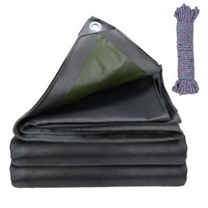COEWUR Bache 2x3m Impermeable 450 g/m&sup2; Gris-Vert B&acirc;che Imperm&eacute;able avec Oeillet et Ficelle B&acirc;che de Protection pour Bois Camion Piscine Tente Chantier de Construction (Sailaco, neuf)