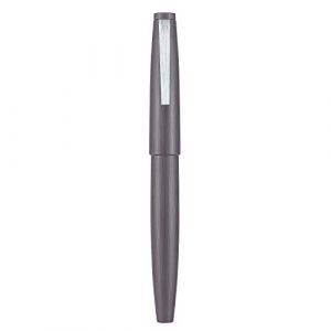 Jinhao 80 Stylo plume gris en fibre brossée, pointe extra fine en iridium avec convertisseur et petite trousse à stylos (clip argenté) (Eorfa Direct, neuf)