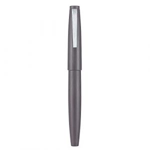 Jinhao 80 Stylo plume gris en fibre brossée, pointe extra fine en iridium avec convertisseur et petite trousse à stylos (clip argenté) (Eorfa Direct, neuf)