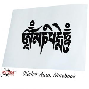 JINTORA Autocollant Voiture - Om Mani Padme Hum - 162x99 mm - Noir - Sticker pour Voiture Tuning - Résistant aux intempéries - Vinyle Durable - Facile à Coller - Accessoire déco Original (Jintora-Sales, neuf)