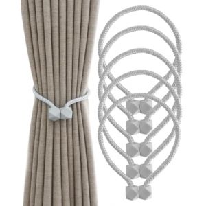 HUVZOR 5 Paquets Embrasses &agrave; Rideaux, d'embrasses de Rideaux magn&eacute;tiques, Attaches de Rideau, Boucles pour Rideaux, pour la Maison Bureau Restaurant D&eacute;coration, Embrasse pour Rideaux(Gris) (Volumetech OU, neuf)