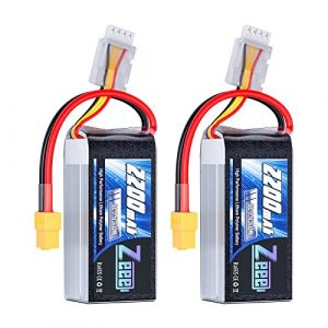 Zeee 3S Lipo Batterie 50C 2200mAh 11.1V Batterie Courte avec Prise XT60 pour RC Voiture Camion RC Véhicules Bateau Drone RC Avion Quadcopter Hélicoptère FPV Racing Hobby Modèles (2 pcs) (ZEEE POWER, neuf)