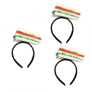 Ipetboom 3 Pièces bandeau sandwich cerceau de cheveux alimentaire bandeau écureuil déguisement de sandwich bandeau poivre hair charms hair toppers de fête casque alimentaire résine (Cowan Micro, neuf)