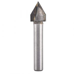 Fraise à rainurer KATUR V, Fraise en carbure de tungstène en V pour la gravure CNC, Outil à bois pour fraise en bout avec queue de 6mm (queue de 6mm, largeur de 10mm, 60 degrés) (BIToo, neuf)