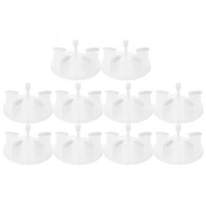 IWOWHERO 10 Pi&egrave;ces Lot de 10 Supports Transparents en Plastique pour Capsules de Nail Art, Pr&eacute;sentoir &agrave; Ongles en Acrylique Stable de Lotus, Porte-Ongles D&rsquo;Entra&icirc;nement Multifonction pour (Ssaaya, neuf)