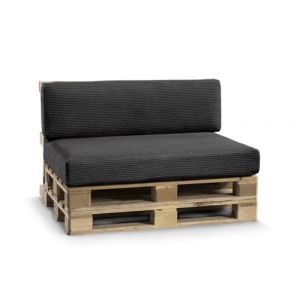 Gutekissen, Coussin de Palette, Coussin de canap&eacute; de Jardin, Coussin d'assise, Dossier, Beaucoup de Couleurs et de Tailles PFLA (Set (Coussin d'assise 120x80 +Dossier 120x40), Noir) (FavreShop, neuf)