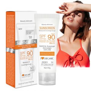 Creme Solaire,Sunscreen,Cr&egrave;Me Solaire-Spf 90,Anti-Oxydant/Uva/Uvb,Sans Huile,la Texture est L&eacute;G&egrave;Re, Imperm&eacute;Able,P&eacute;N&egrave;Tre Rapidement et N&rsquo;Obstrue Pas les Pores,Prot&egrave;Ge la Peau et Illumine le Teint 40g (Yalantemj, neuf)