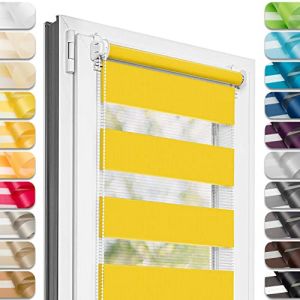 Estika Store Enrouleur Jour Nuit sans per&ccedil;age - Limonade - 72 x 120 cm - Store &agrave; enroulement, Double Tissu, pour fen&ecirc;tres int&eacute;rieures, Protection Contre Le Soleil (Estika, neuf)