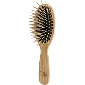 Tek grande brosse à cheveux ovale en bois de frêne avec les picots longs - 100% fabriquée en Italie (TEK BRUSHES & COMBS, neuf)