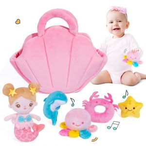 OUOZZZ Jouet en Peluche – Ensemble Sirène Océan, Jouet pour Bébé avec Son,Jouet Sensoriel, Cadeau pour Bébé Fille de 1, 2, 3 Ans, 24 cm (Ouozzz Shop, neuf)