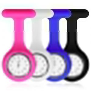 Lot de 4 Montre Infirmiere pour Blouse Montre à Gousset d'Infirmière Montre Infirmière Accessoires Trotteuse Broche en Silicone pour Aides Soignantes et Étudiants Infirmiers à Professionnel Santé (LongQingHeYu, neuf)