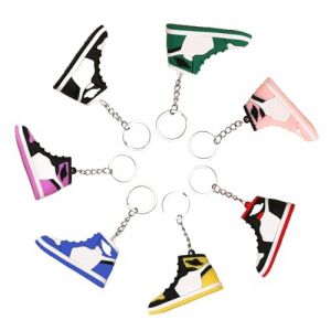 Porte Cl&eacute;s de Chaussures de Sport, 7pcs Porte Cl&eacute;S Chaussure de Basket-Ball, Porte-cl&eacute;s Sneaker, Pendentifs Porte-Cl&eacute;s Cr&eacute;atif pour Voiture Maison Bureau Cl&eacute;s Sacs &agrave; Dos pour Hommes Femmes (HOMEK, neuf)