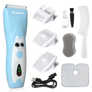 PumpMom Tondeuse &agrave; cheveux pour b&eacute;b&eacute;, tondeuse &agrave; faible bruit pour enfants, &eacute;tanche, rechargeable et sans fil pour nourrissons, tout-petits et enfants (bleu) (PumpMom-eu, neuf)