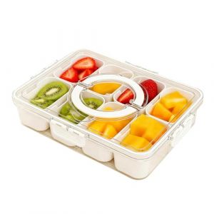 Lahnaokfis 8 Compartiment Snack Box, Bo&icirc;te &agrave; Collation Avec Couvercle et Poign&eacute;e, Portable Plateaux &agrave; Collation avec Compartiments, Transparent Assiette de Snack per Riunioni di Famiglia e Picnic (MUNTEAN STORE S.R.L., neuf)