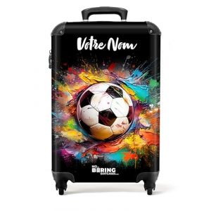 NoBoringSuitcases.com Valise Cabine, Valises, Bagages Cabine, Valise Pas Cher, Valise 55x35x25cm, Valise Voyage, Valise Roulette, Valise Personnalisable 55x35x25cm (Ballon de Foot - Multicolore) (NoBoringSuitcases, neuf)