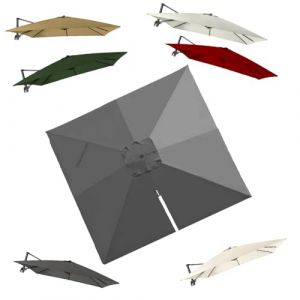 IMUNKT 3x3M Auvent De Remplacement Pour Parasol Déporté Carré Toile De Rechange Pour Parasol De Jardin Extérieur UPF 50+ Housse De Rechange 8 Baleines(Grey) (Sun Bin's Store, neuf)