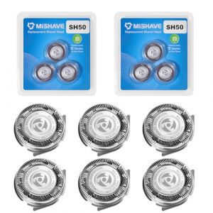 Lot de 6 t&ecirc;tes de rechange SH50 compatibles avec les t&ecirc;tes de rasoir Philips Norelco Series 5000, pour les rasoirs &eacute;lectriques Philips s&eacute;rie 5000 (Merrow, neuf)