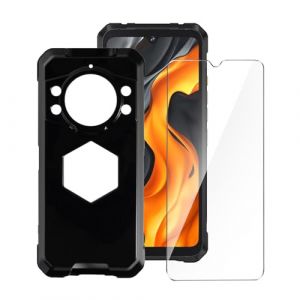 LYZXMY Coque pour Cubot Kingkong Power 5(6.88") + 1 x Verre tremp&eacute; &eacute;cran Film Protecteur - Noir Souple Silicone &Eacute;tui Protection Housse TPU Case Cover (LIJIASHUMA, neuf)