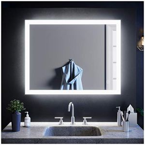 SIRHONA Miroir LED Salle de Bain 90x70cm Miroir Lumineux Salle de Bain avec Eclairage Intégré Anti-buée, Commande par Effleurement (ELLIPSE sanitaire, neuf)