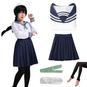 MeYuxg Costume d'anime Amanai Riko - Uniforme JK à l'école japonaise avec bandeaux, cosplay Amanai Riko - Costume de marin pour femme - Jupe plissée pour carnaval, Halloween, jeux de rôle (lovehomevp, neuf)