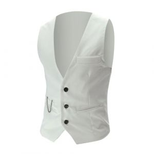 G&eacute;n&eacute;rique Redingote Homme Gilet Cuir Annee 20 Business Soir&eacute;e Gilets Pour Hommes Costume Ann&eacute;e Western Cowboy Mariage Sans Manche De Coton/lin/lain (anghz, neuf)