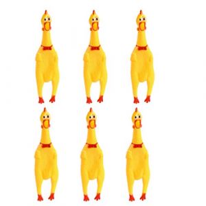 NUOBESTY 6 Pièces Jouets De Poulet Hurlant Poulet en Caoutchouc Bruiteurs Hilarant Presser Les Jouets De Poulet Poulet Hurlant Bruit De Jouet Drôle Jouet De Poulet Strident pour Les Enfants Chien Jaun (Sarah Zou, neuf)