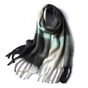 Bakicey Femme &eacute;charpe &eacute;tole Fille ch&acirc;le Foulard, Pashmina Echarpe a Carreaux Laine Mode Etole Plaid Foulards Oversize Shawl Cardigan Cachemire Chaud Automne Hiver Manteau Tricot Ponchos et Capes (F) (Bakicey, neuf)