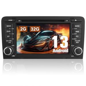 AWESAFE Autoradio pour Audi A3 S3 RS3 8P (2003-2012) [2Go+32Go] Android 13 avec CD/DVD Carplay Android Auto 7 Pouces GPS WiFi USB FM Bluetooth Commande au Volant (IBEN STORE, neuf)