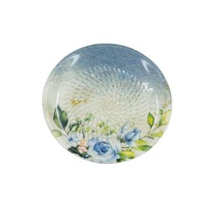 Kaladia Assiette &agrave; r&acirc;per en c&eacute;ramique, pour le gingembre, le parmesan, etc., bleue avec fleur bleue, diam&egrave;tre : 12 cm, fabriqu&eacute;e &agrave; la main et peinte &agrave; la main, fabriqu&eacute;e en Espagne (Kaladia FR, neuf)