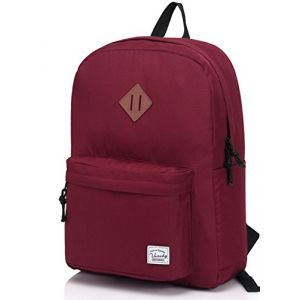 Sac &agrave; Dos Scolaire, VASCHY L&eacute;ger Hydrofuge Sac &agrave; Dos Homme Cartable Femmes Enfants Gar&ccedil;on Loisirs pour Fille &Eacute;cole Lyc&eacute;e Adolescents Coll&egrave;ge Affaire Voyage, Bordeaux, Taille unique, Sac &agrave; dos daypack (Vaschy, neuf)