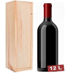 Vin rouge grand cru Bordeaux Supérieur - Bouteille de vin personnalisée + Caisse bois gravure [ Coffret bouteille de vin ] (BALTHAZAR 12 L) (Mabouteille, neuf)
