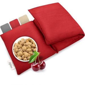 smøla Grand coussin de noyaux de cerises pour micro-ondes I 3 compartiments 47 x 19 cm Coussin de grains pour le dos, la nuque et les épaules I 850 g de noyaux de cerises I Chauffe-reins I Bouillotte (Görges Naturpharma GmbH, neuf)